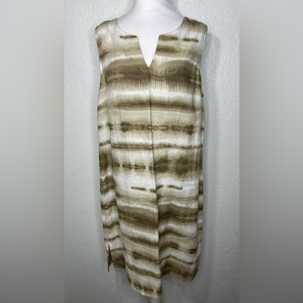 Tommy Bahama Linen Beach Sundress Coastal Resort Tie Dye Sleeveless Vacation Lg - Picture 4 of 12